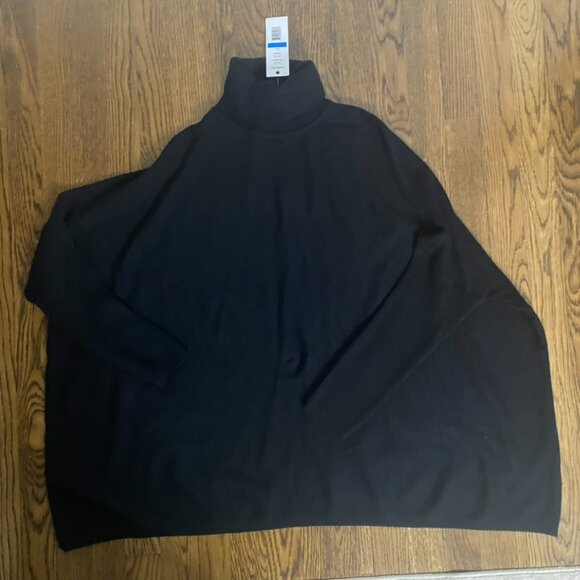 Joseph A. oversized sweater poncho turtleneck black XL - Picture 4 of 10